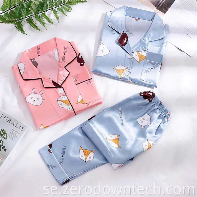 Custom Satin Kid Milk Silk sovkläder Barn pyjamas bekväm